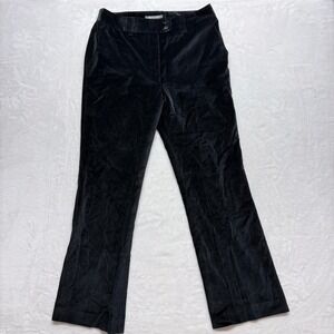 Indochino Black Velvet Flared Dress Pants Women's Size 10